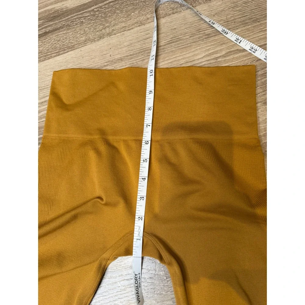 Set Active Sculptflex High Waisted Seamless Ribbed Leggings Mustard Yellow Small